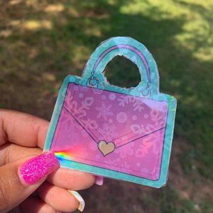 Pink Holographic Purse Sticker, inspired, Vinyl, Pink,